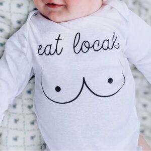 Gerber Funny Baby Onesie “Eat Local” Graphic Bodysuit 12-18M